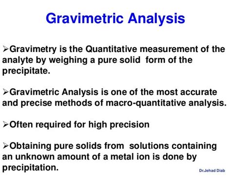 gravimetric method of analysis slideshare|constant weighing in gravimetric analysis.